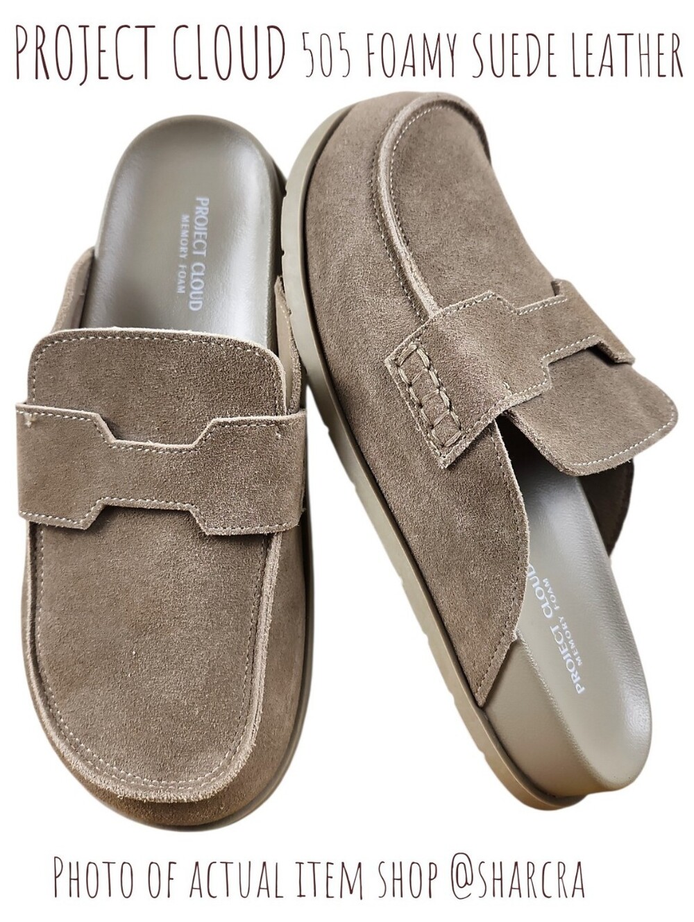 Project Cloud Women's 505 Foamy Water Resistant Suede Leather Beige Clog Shoe 10